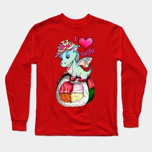 kawaii sushi pretty dragon roll Long Sleeve T-Shirt